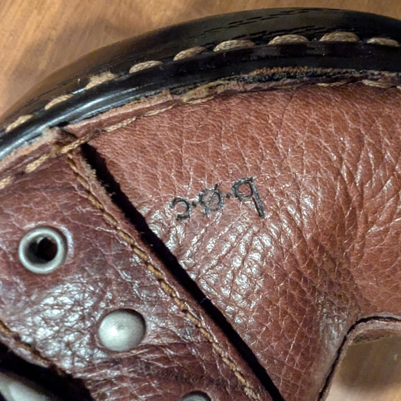 Brown and Black Leather Mules with Decorative Strap - Picture 9 of 12